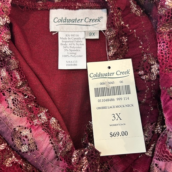 Coldwater Creek's Stunning Ombre Lace Blouse - NWT - Size 3X - Picture 2 of 8